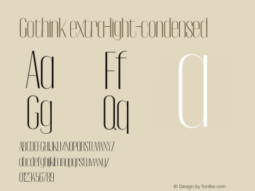 Gothink-extra-light-condensed 0.1.0 Font Sample