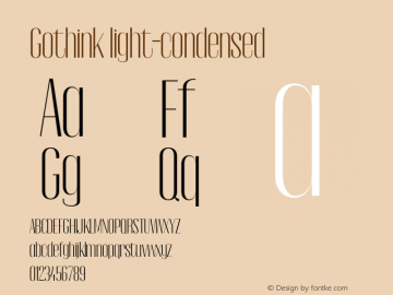 Gothink-light-condensed 0.1.0 Font Sample