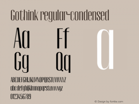 Gothink-regular-condensed 0.1.0 Font Sample