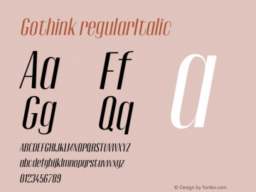 Gothink-regularItalic 0.1.0 Font Sample