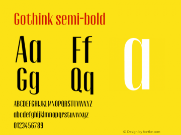 Gothink-semi-bold 0.1.0 Font Sample