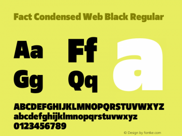 Fact Condensed Web Black Version 1.000W Font Sample