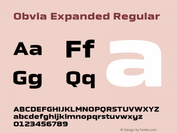 ObviaExpanded-Black Version 6.000 Font Sample