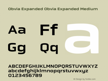 Obvia Expanded Obvia Exp Med Version 6.000 Font Sample