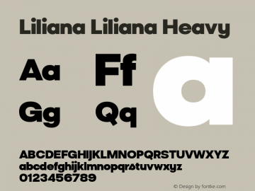 Liliana Liliana Heavy Version 1.000;PS 001.000;hotconv 1.0.88;makeotf.lib2.5.64775图片样张