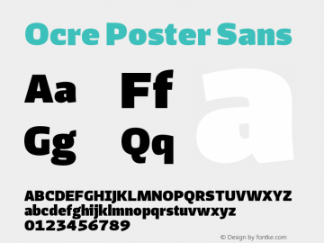OcrePoster-Sans Version 1.000;PS 013.000;hotconv 1.0.88;makeotf.lib2.5.64775 Font Sample