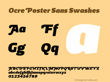 OcrePoster-SansSwashes Version 1.000;PS 013.000;hotconv 1.0.88;makeotf.lib2.5.64775 Font Sample
