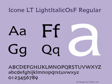 Icone LT Light Italic OsF Version 1.03图片样张