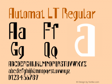 Automat LT Alternate Version 2.01;2005 Font Sample