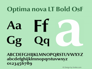 Optima nova LT Bold Old Style Figures Version 1.21 Font Sample