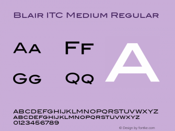 Blair ITC Medium Version 2.01 Font Sample