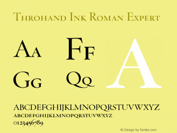 Throhand Ink Roman Expert Version 1.00 Font Sample