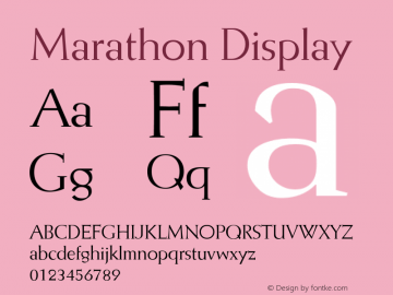Marathon Display Version 1.001 Font Sample