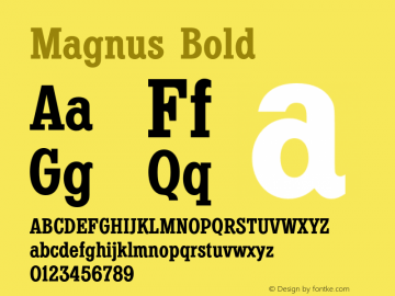 Magnus Bold Version 1.00 Font Sample