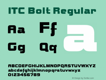 ITC Bolt Version 1.00 Font Sample