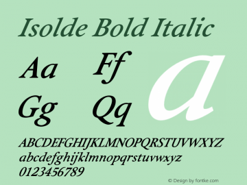 Isolde Bold Italic Version 1.00 Font Sample