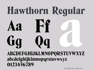 Hawthorn Version 1.00 Font Sample