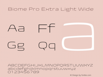 BiomePro-ExtraLtWide Version 1.000 Font Sample