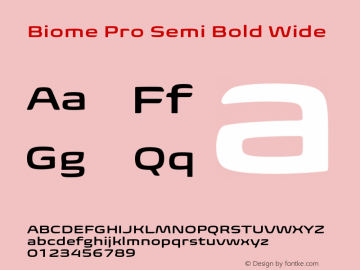 BiomePro-SmBdWide Version 1.000 Font Sample