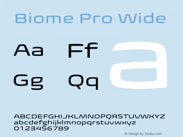 BiomePro-Wide Version 1.000 Font Sample