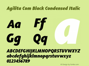 Agilita Com Black Condensed Italic Version 1.02图片样张