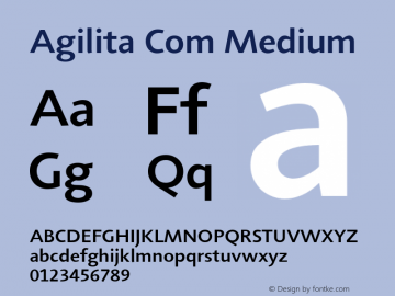 Agilita Com Medium Version 1.02 Font Sample