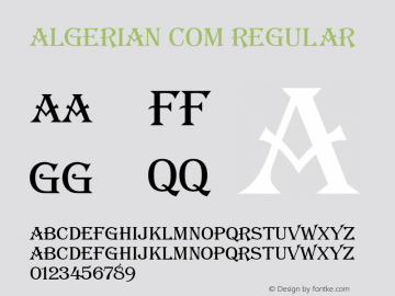 Algerian Com Version 2.000 Font Sample