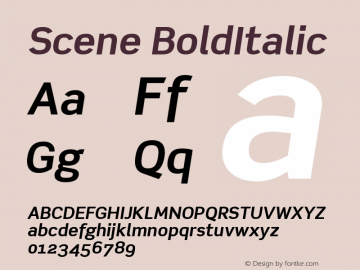 Scene BoldItalic Version 1.00图片样张