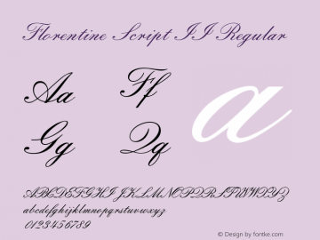 Florentine Script II Version 1.00 Font Sample