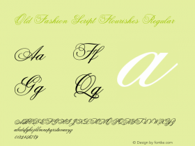Old Fashion Script Flourishes Version 1.00 Font Sample
