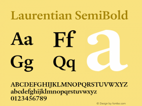 Laurentian SemiBold Version 1.00 Font Sample