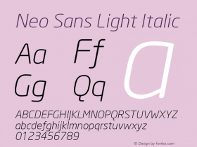 Neo Sans Light Italic Version 1.00 Font Sample