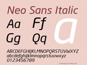 Neo Sans Italic Version 1.00图片样张