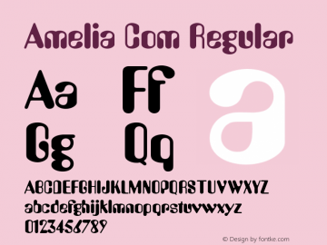 Amelia Com Version 1.01 Font Sample