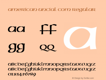 American Uncial Com Version 1.02 Font Sample