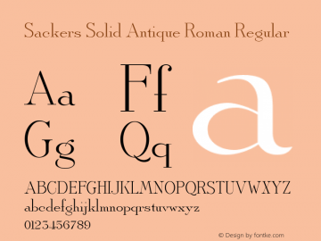 Sackers Solid Antique Roman Version 1.00 Font Sample