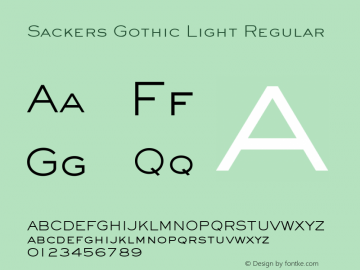 Sackers Gothic Light Version 1.00图片样张