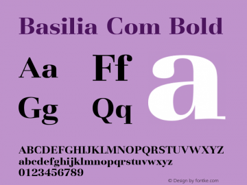 Basilia Com Bold Version 1.01 Font Sample