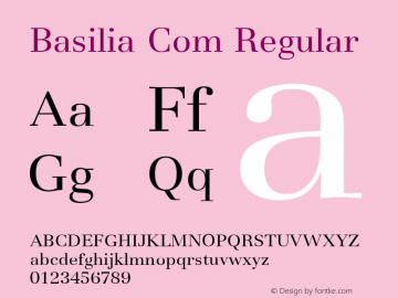 Basilia Com Regular Version 1.01 Font Sample
