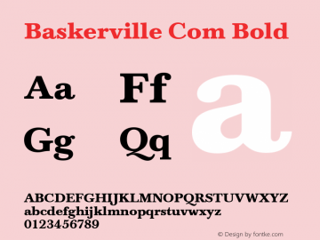 Baskerville Com Bold Version 1.03图片样张