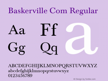 Baskerville Com Regular Version 1.03图片样张