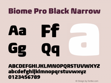 BiomePro-BlackNarrow Version 1.000 Font Sample
