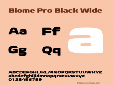 BiomePro-BlackWide Version 1.000 Font Sample