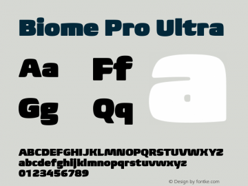 BiomePro-Ultra Version 1.000 Font Sample