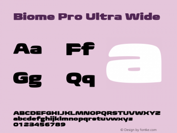 BiomePro-UltraWide Version 1.000 Font Sample