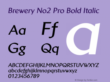 Brewery No2 Pro Bold Italic Version 1.000图片样张