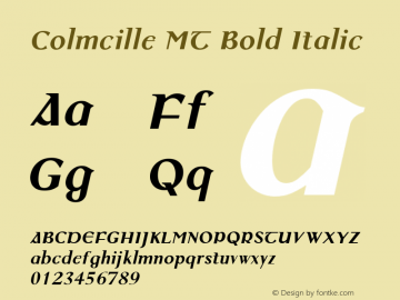 Colmcille MT Bold Italic Version 1.00图片样张