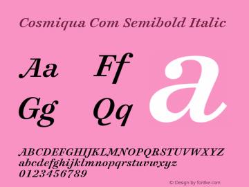 Cosmiqua Com Semibold Italic Version 2.01图片样张