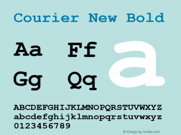 Courier New Bold Version 2.50 Font Sample