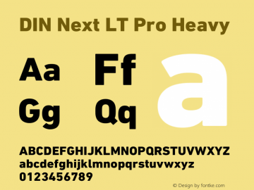 DIN Next LT Pro Heavy Version 1.40 Font Sample